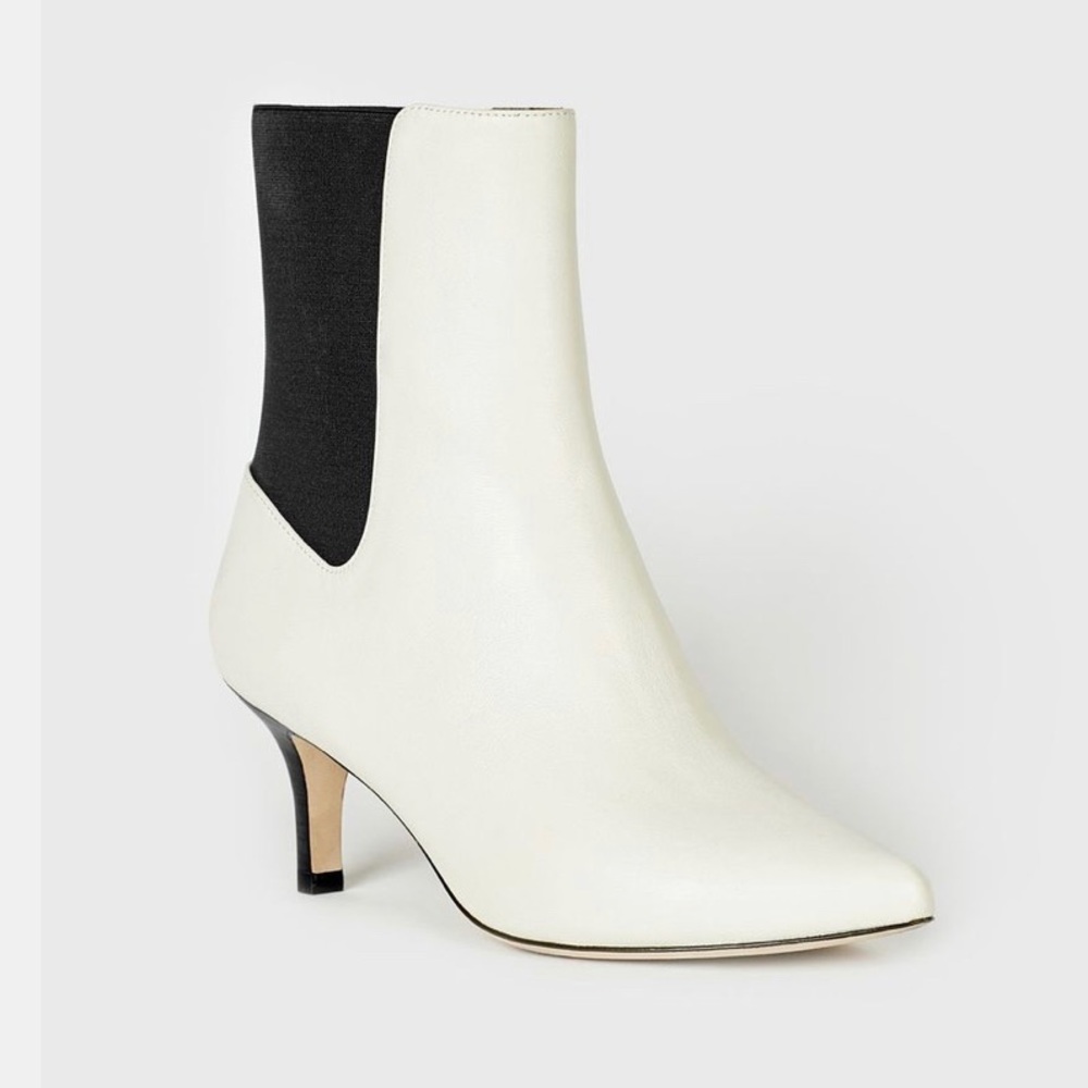 Joie White leather ankle bootie